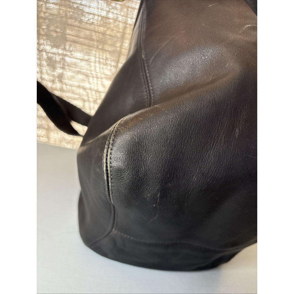 Vintage COACH Black Leather, Soho Duffle Tote Bag, Large, 4082 90s USA - Picture 11 of 16